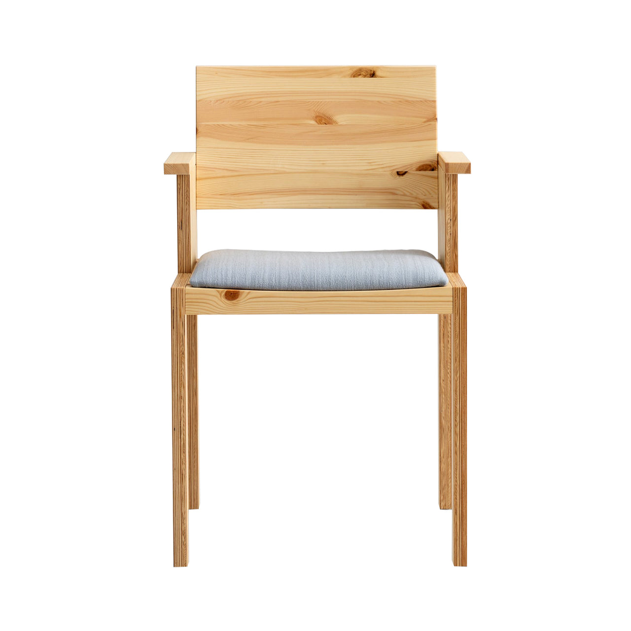 016 Maasto Dining Chair: Seat Upholstered + With Armrest + Matte Pine