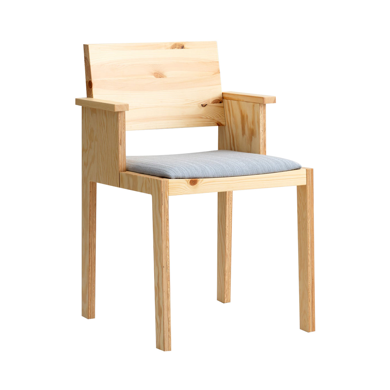 016 Maasto Dining Chair: Seat Upholstered + With Armrest + Matte Pine