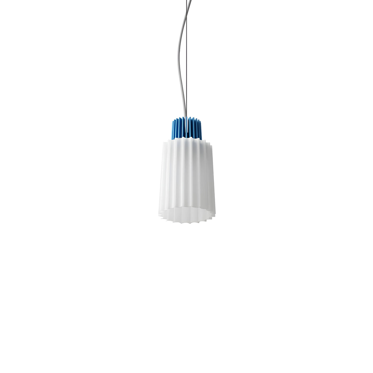 Ample Pendant: Short Fluted + Cobalt + Cable Suspension