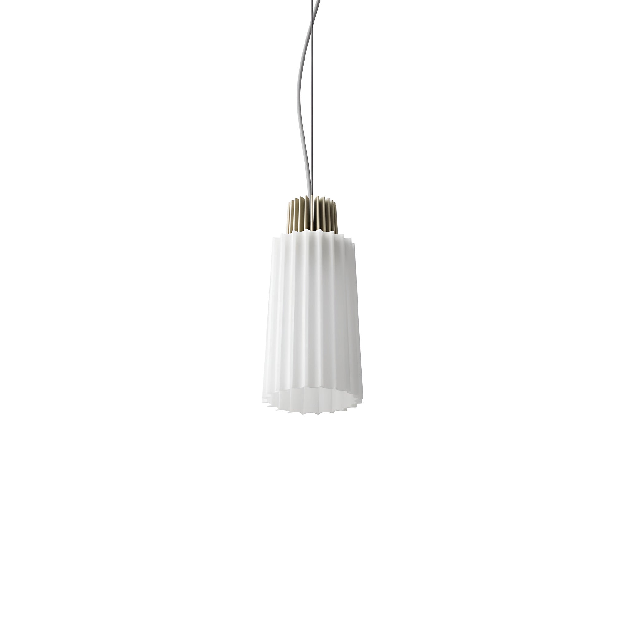 Ample Pendant: Long Fluted + Heritage Cream + Cable Suspension