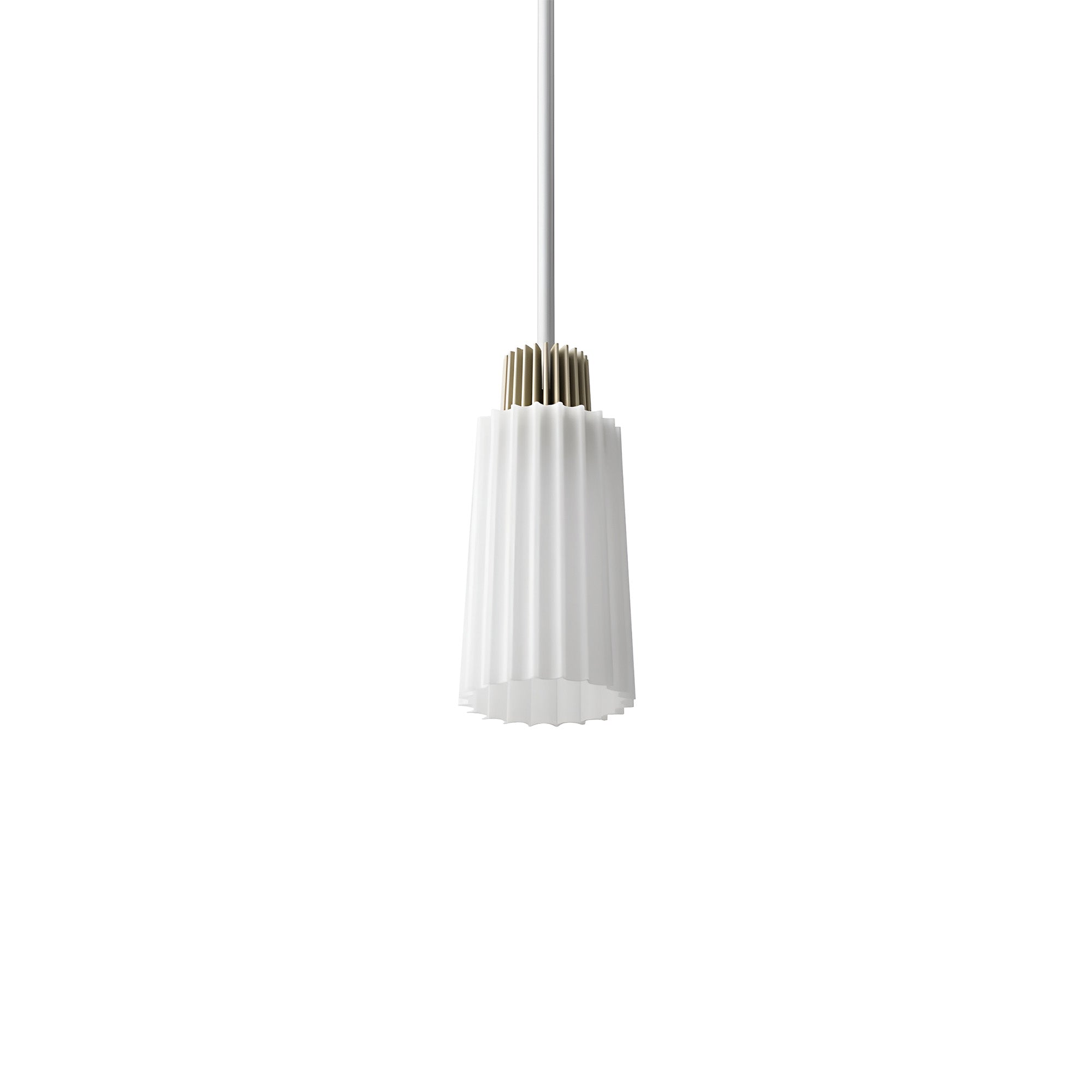 Ample Pendant: Long Fluted + Heritage Cream + Stem Mount