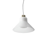 Ample Pendant: Large + Short Fluted + Frosted + Heritage Cream + Cable Suspension