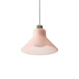 Ample Pendant: Large + Short Fluted + Frosted Blush + Heritage Cream + Stem Mount