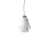 Ample Pendant: Small + Long Fluted + Frosted + Heritage Cream + Cable Suspension