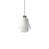 Ample Pendant: Small + Long Fluted + Frosted + Heritage Cream+ Stem Mount