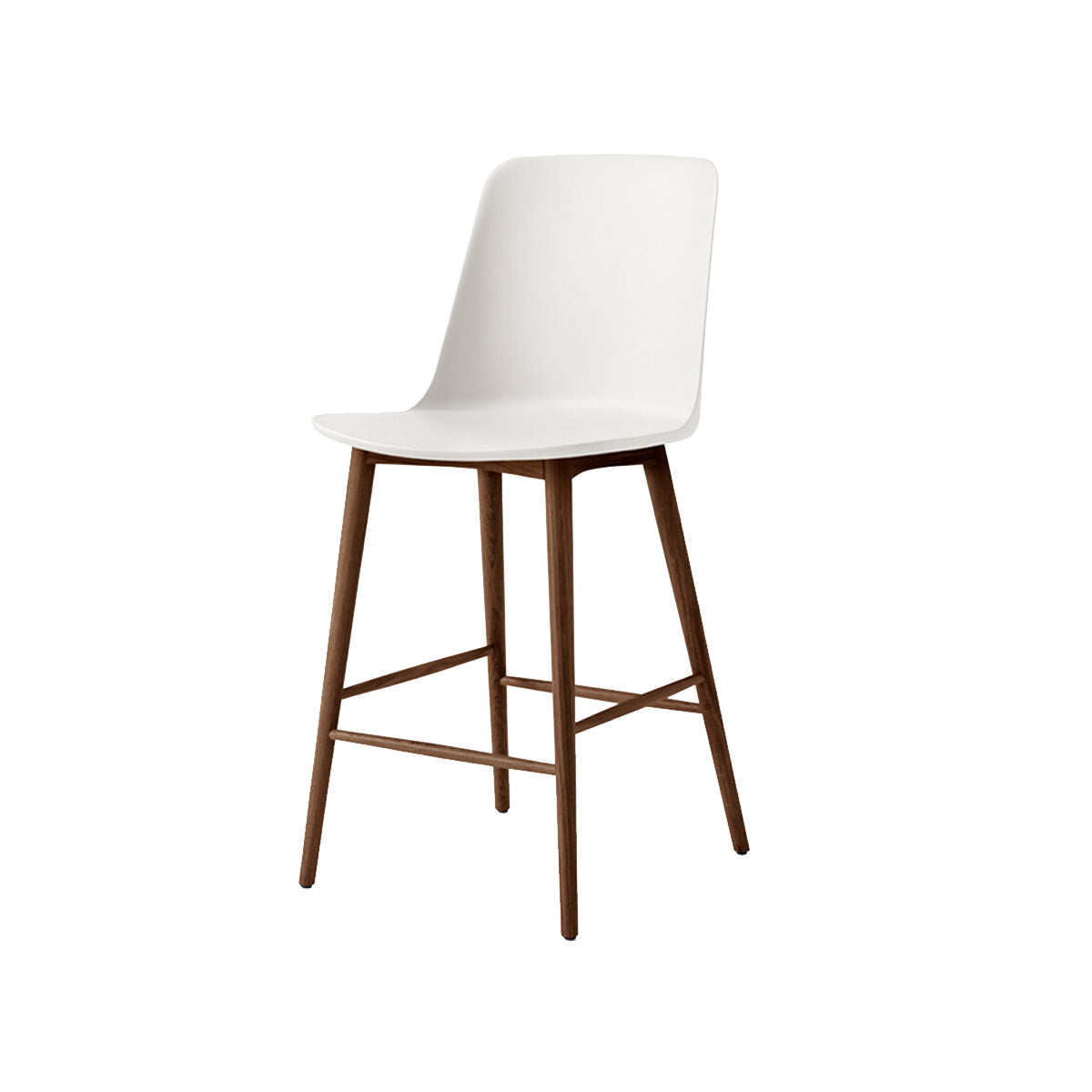 Rely Bar + Counter Highback Stool HW133 + HW128 + Counter (HW128) + White + Walnut