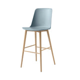 Rely Bar + Counter Highback Stool HW133 + HW128 + Bar (HW133) + Light Blue + Oak