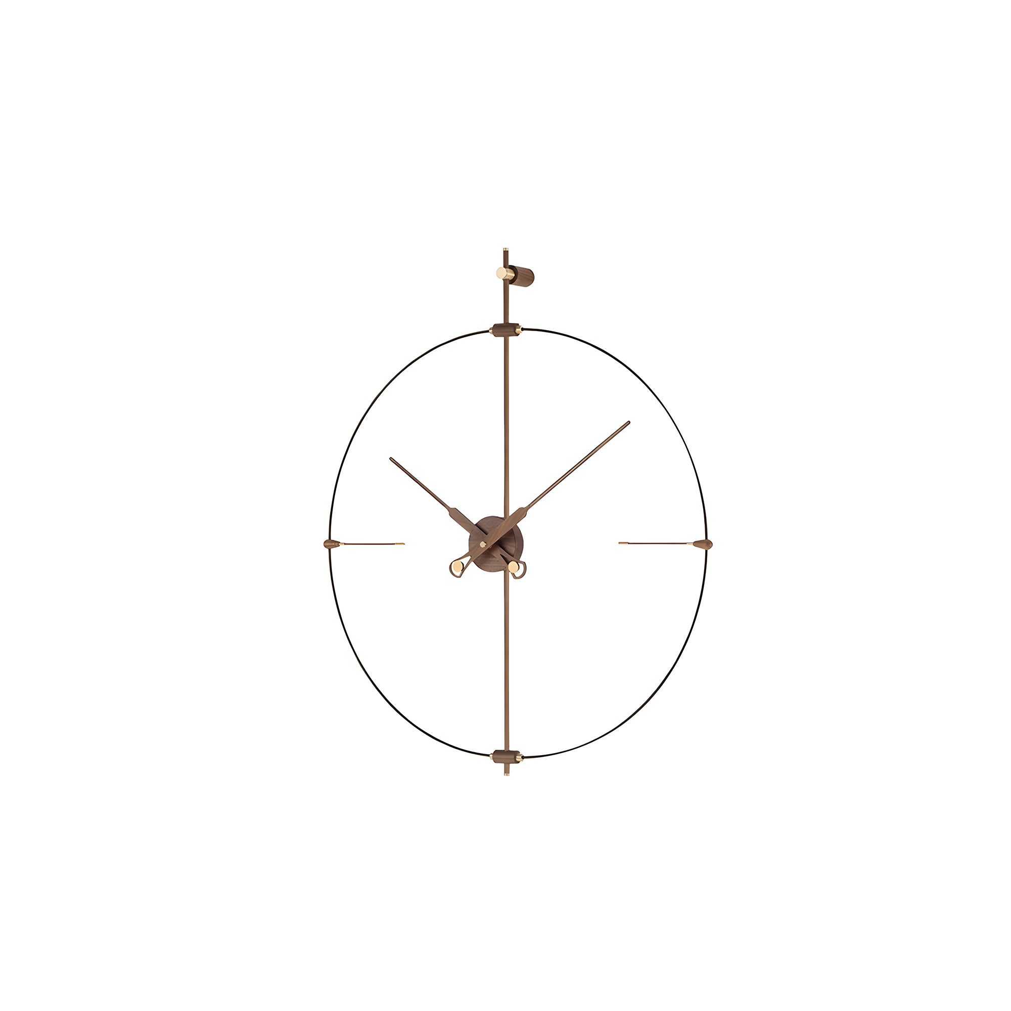 Mini Bilbao Premium Wall Clock: Black Fiberglass + Walnut