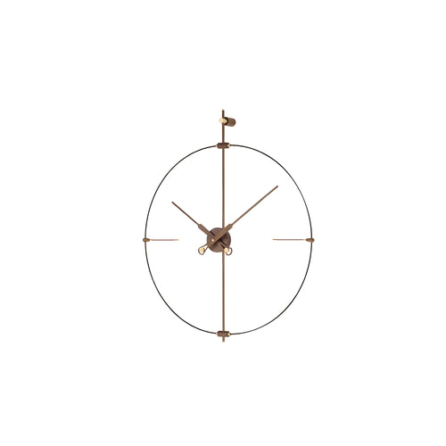 Mini Bilbao Premium Wall Clock: Black Fiberglass + Walnut