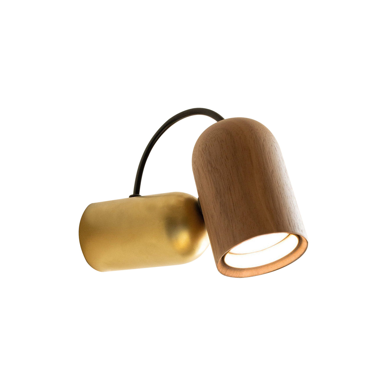 Onfa Wall Lamp: Walnut + Brass