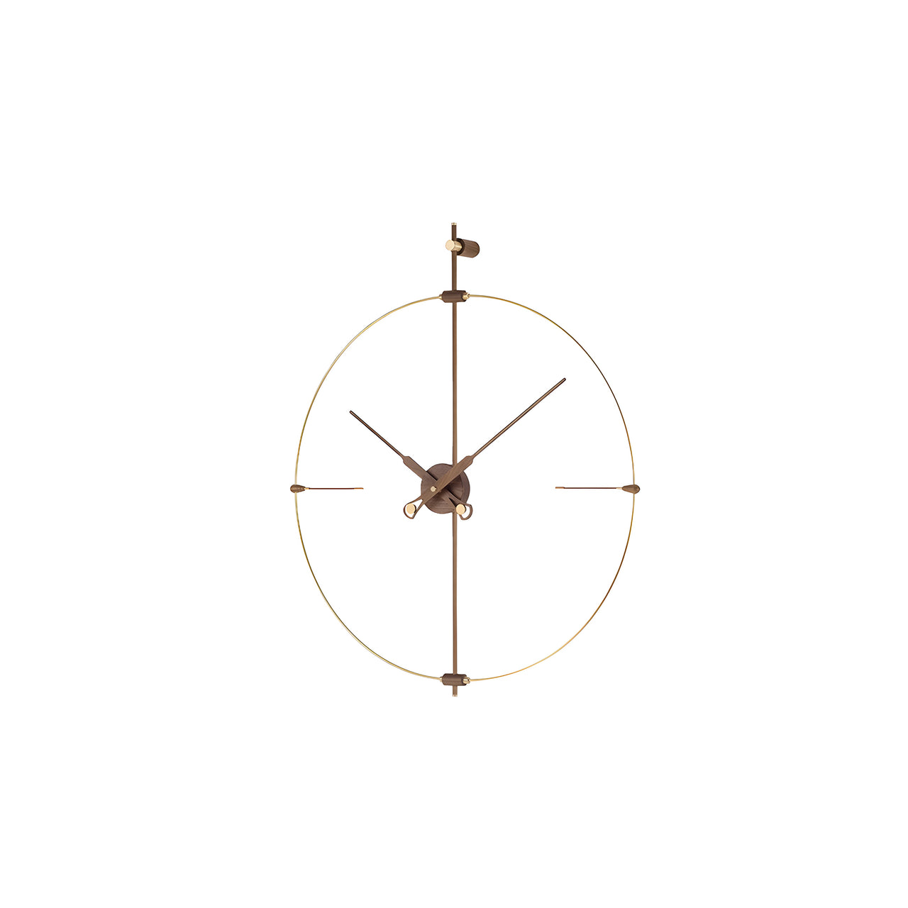 Mini Bilbao Premium Wall Clock: Brass + Walnut