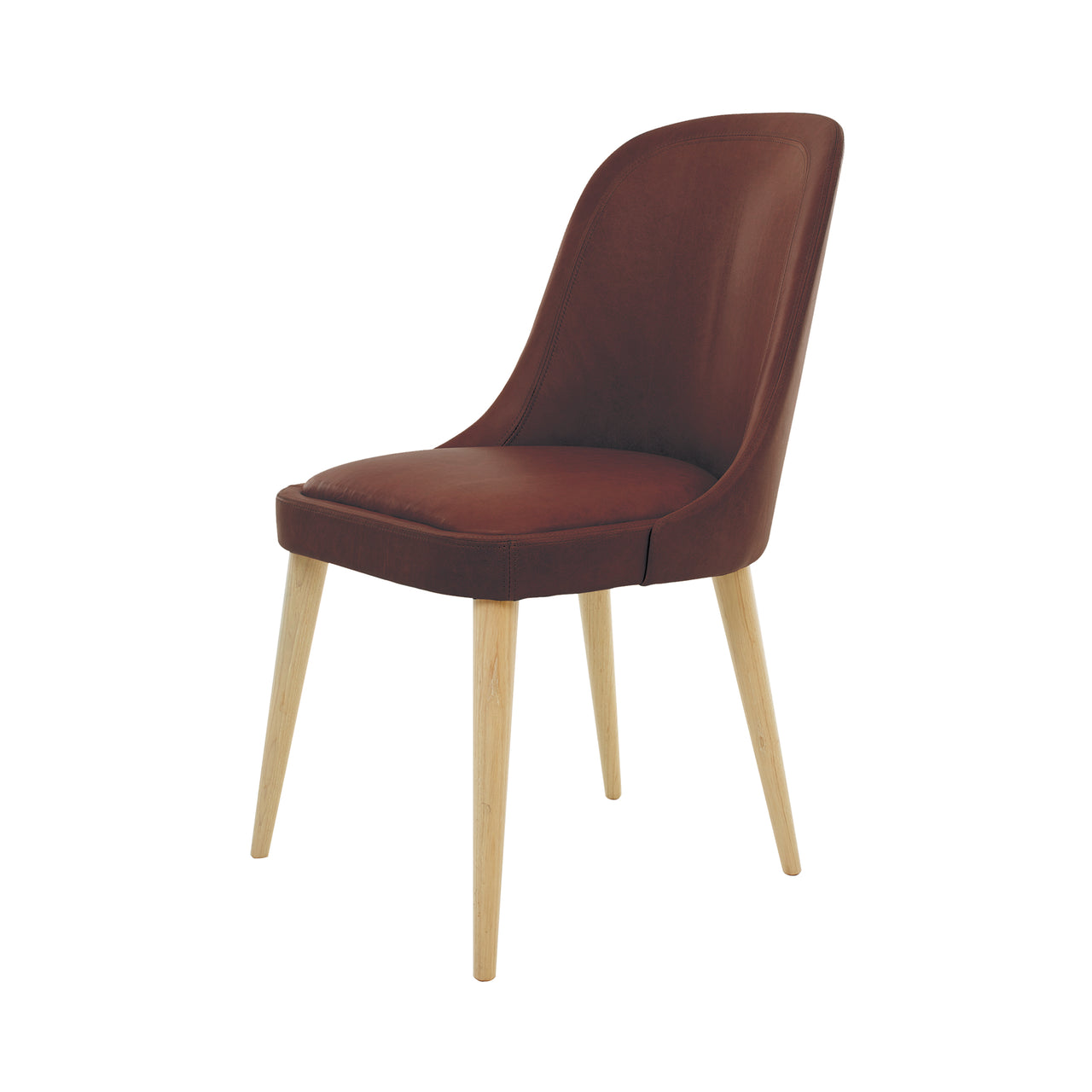 Laval Leather Chair: Natural Oak