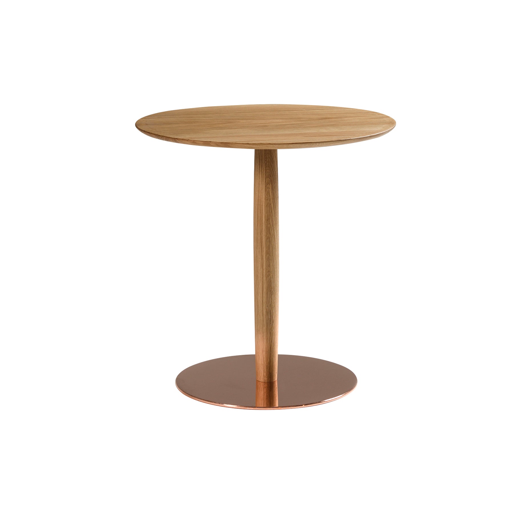 Korzo Side Table: Oiled Walnut + Copper Steel