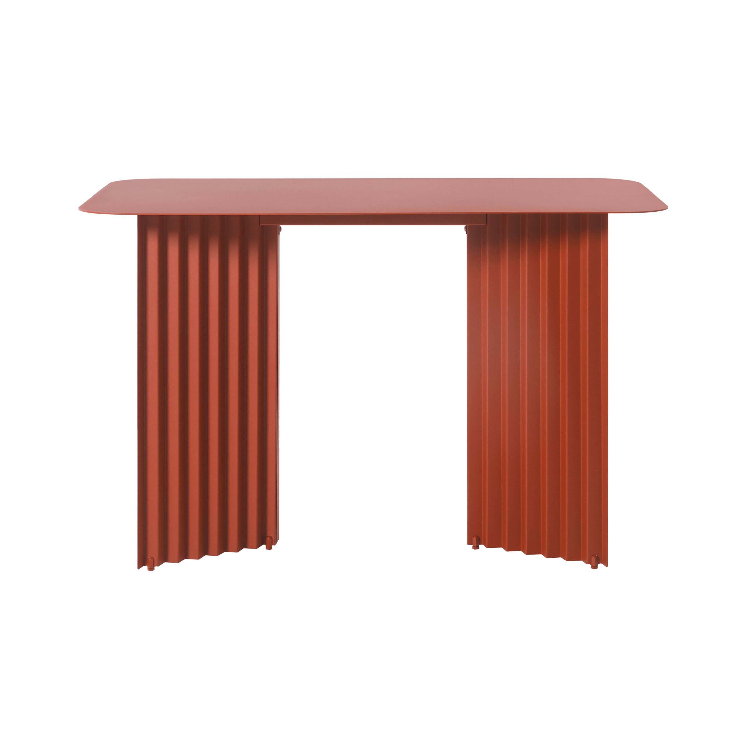 Plec Desk: Steel + Terracotta