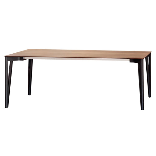 Decapo Dining Table: Large + Canaletto Walnut + Black Stained Oak