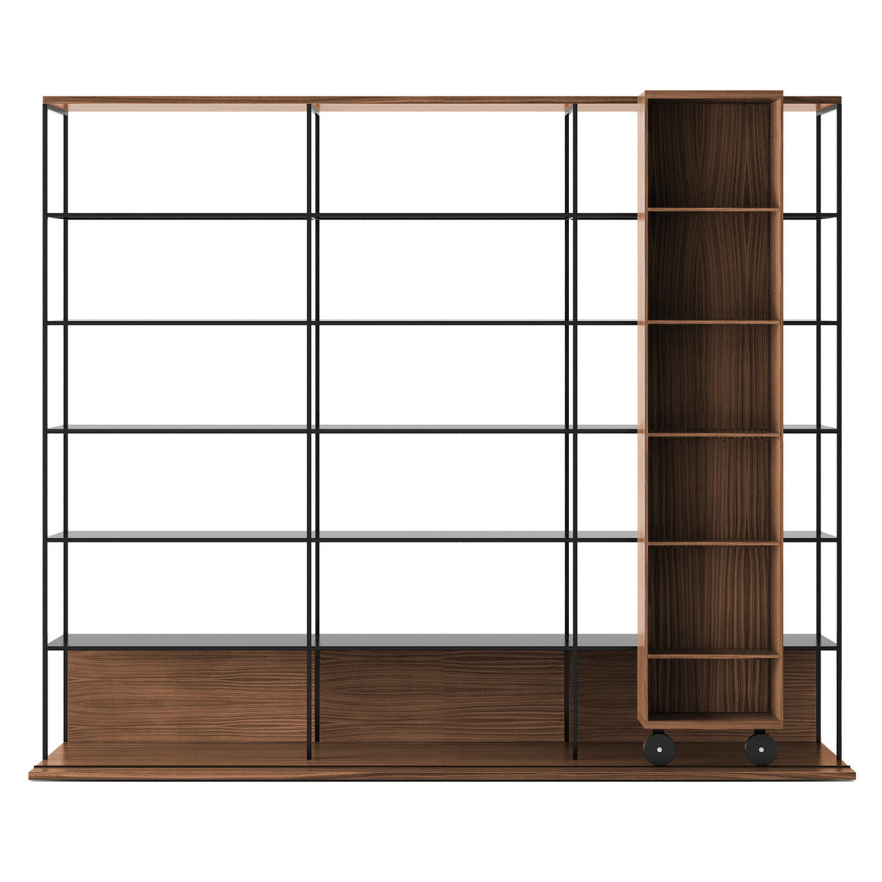 Literatura Open Shelf: Composition 5 + Walnut Stained Walnut + With Glider Shelf