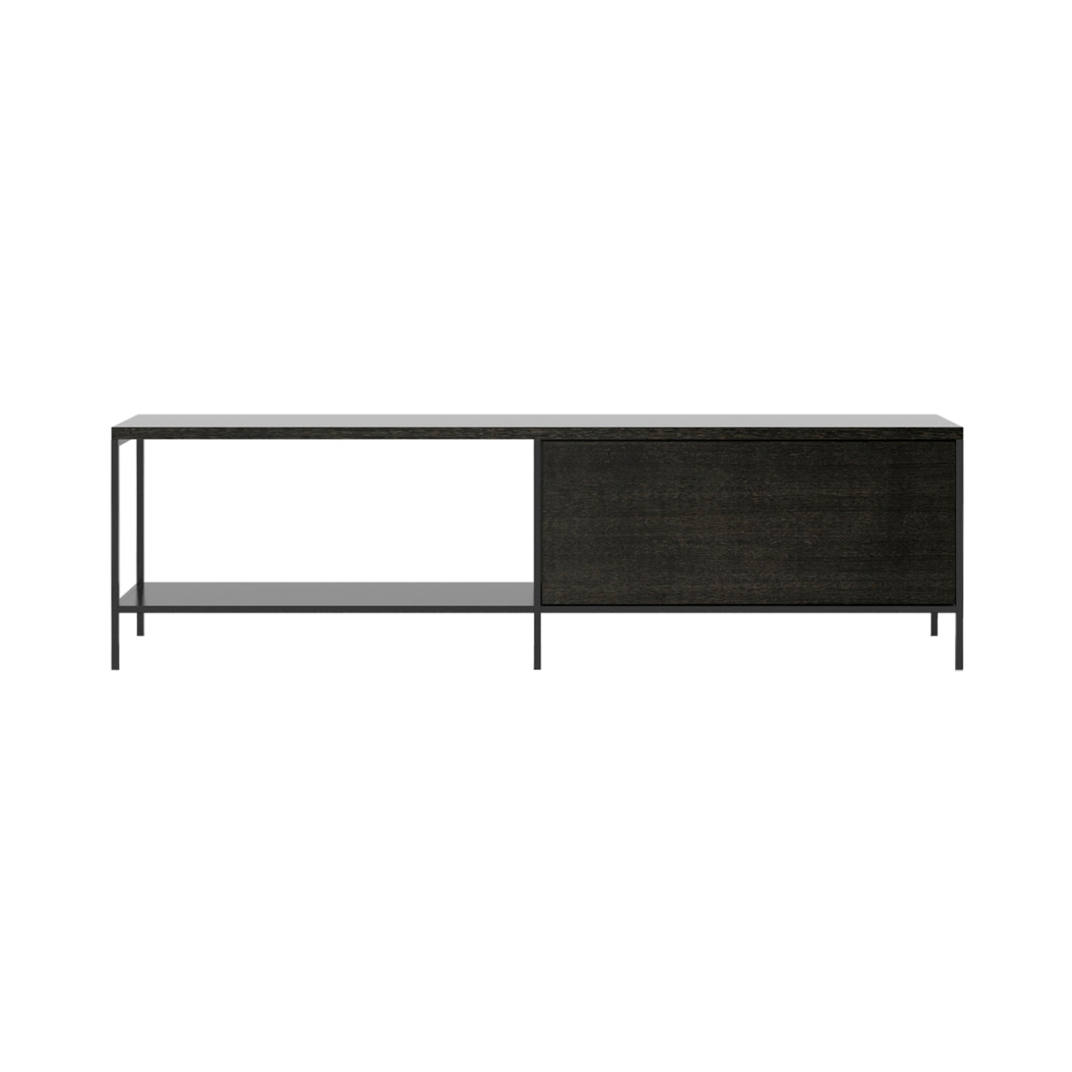 Literatura Open Sideboard: Dark Grey Stained Oak