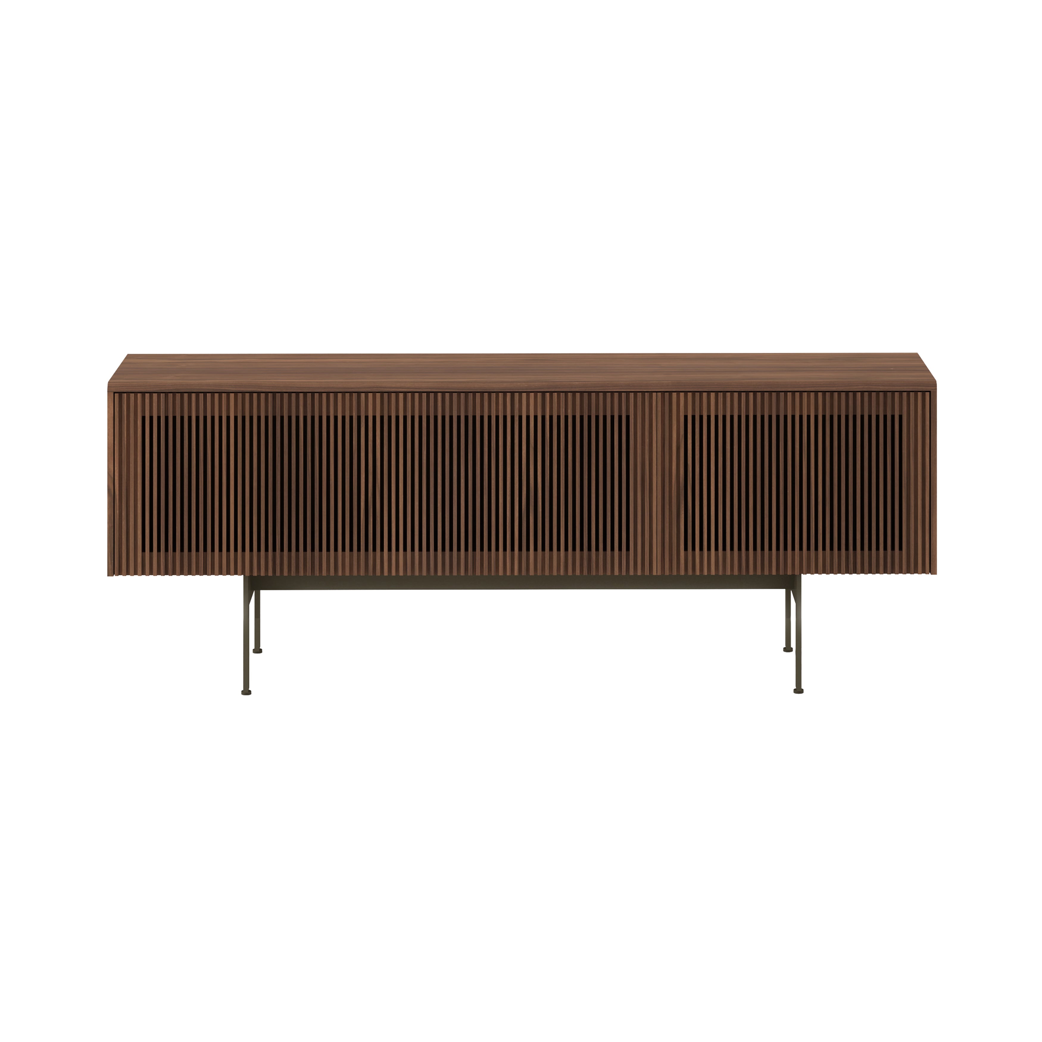 Malmö Technic Sideboard: Small + Dark Stained Walnut  + Bronze + Composition 3