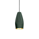 Pleat Box 13 Pendant Light: Dark Green + Gold