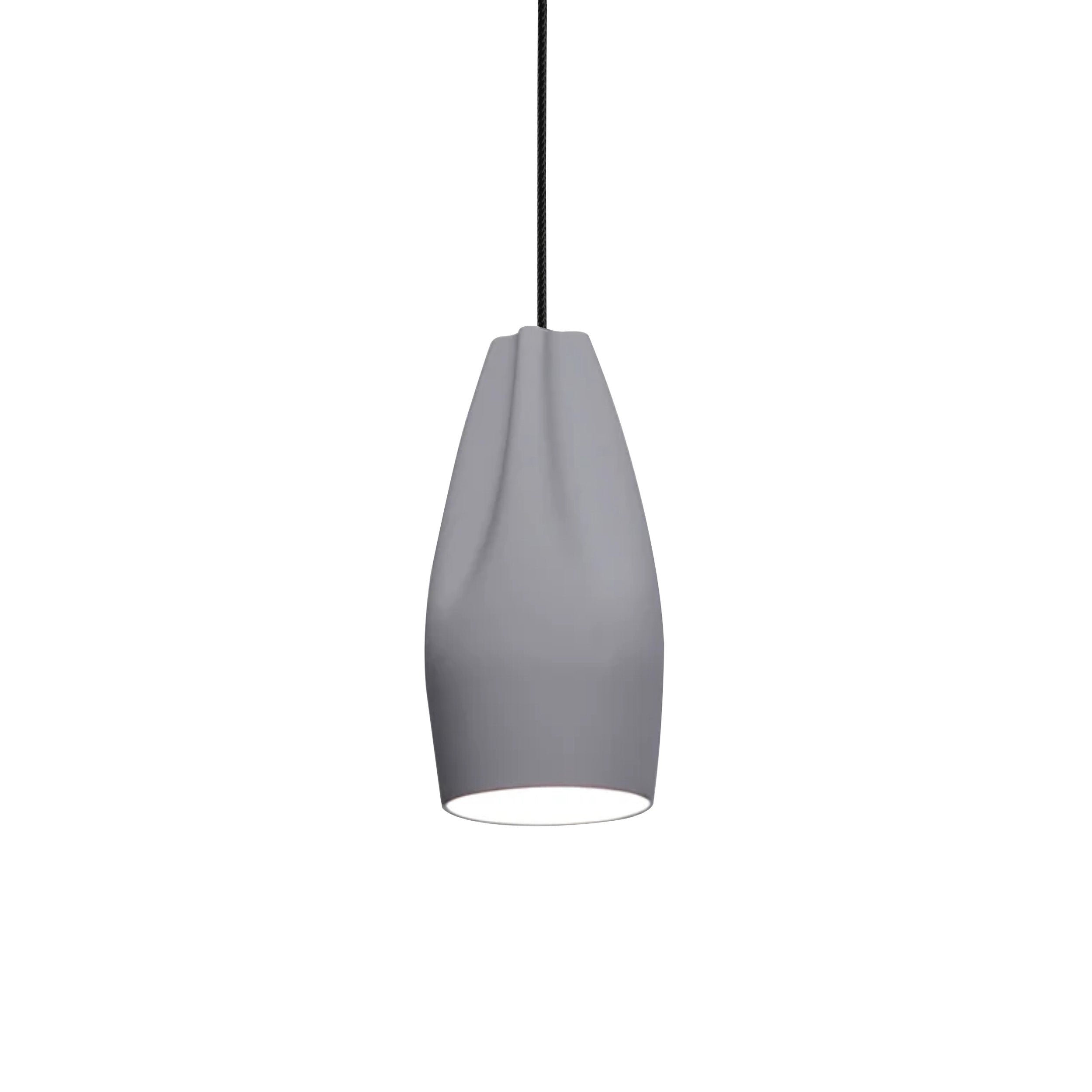 Pleat Box 13 Pendant Light: Grey + White