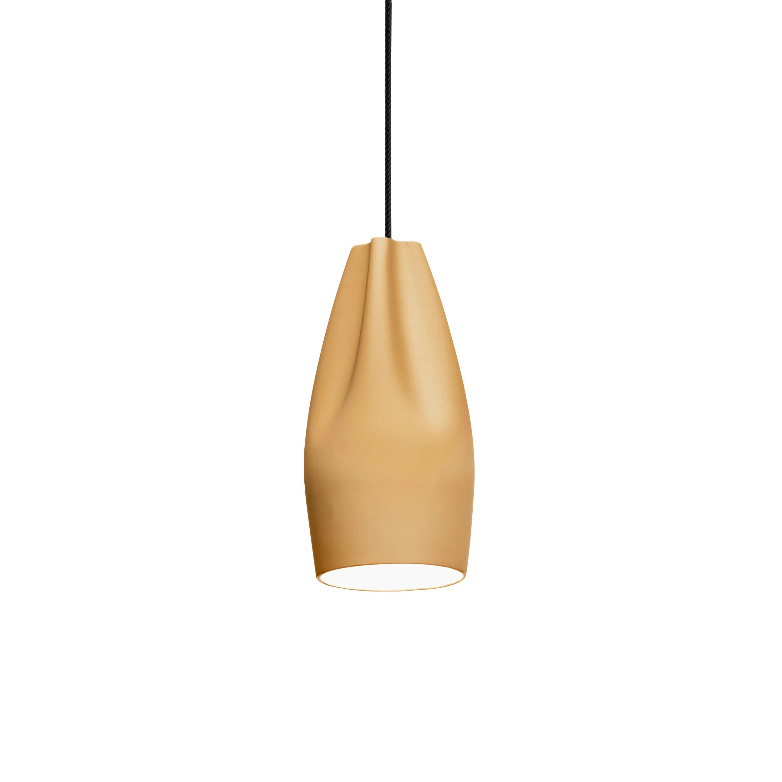 Pleat Box 13 Pendant Light: Ocher + White