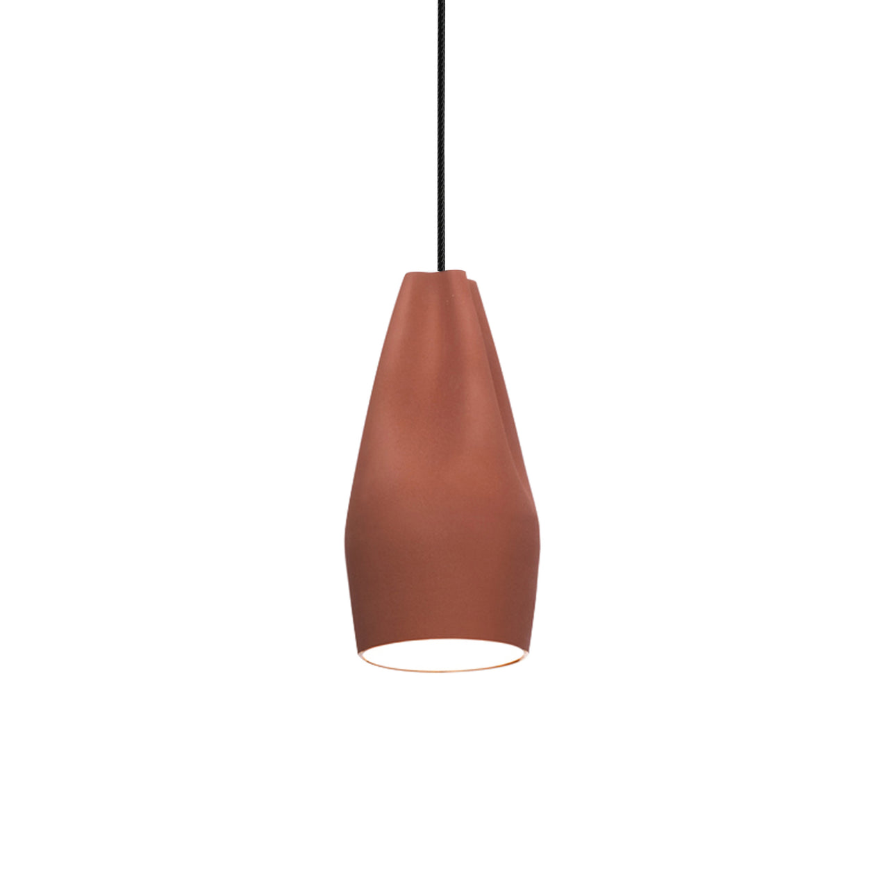 Pleat Box 13 Pendant Light: Terracotta + White