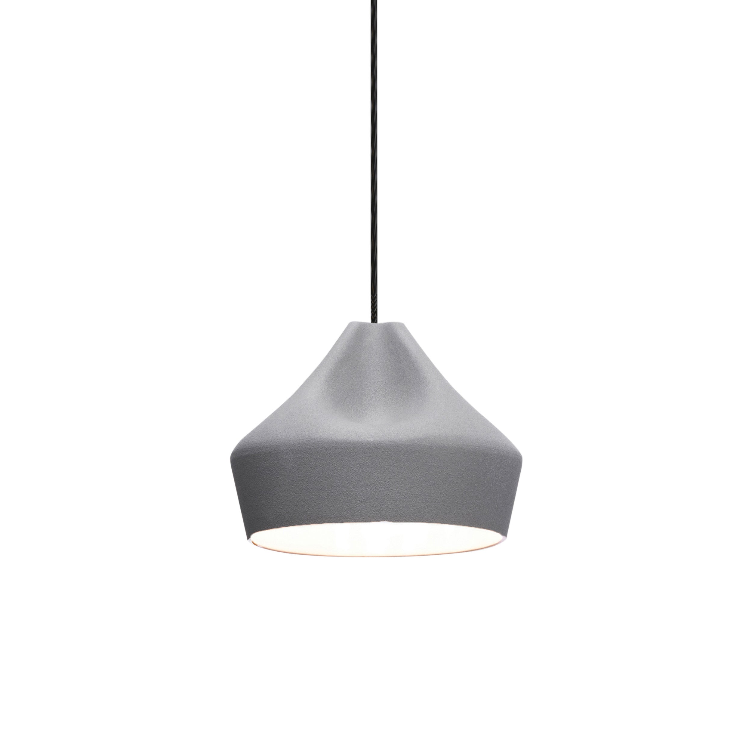 Pleat Box 24 Pendant Light: Grey + White