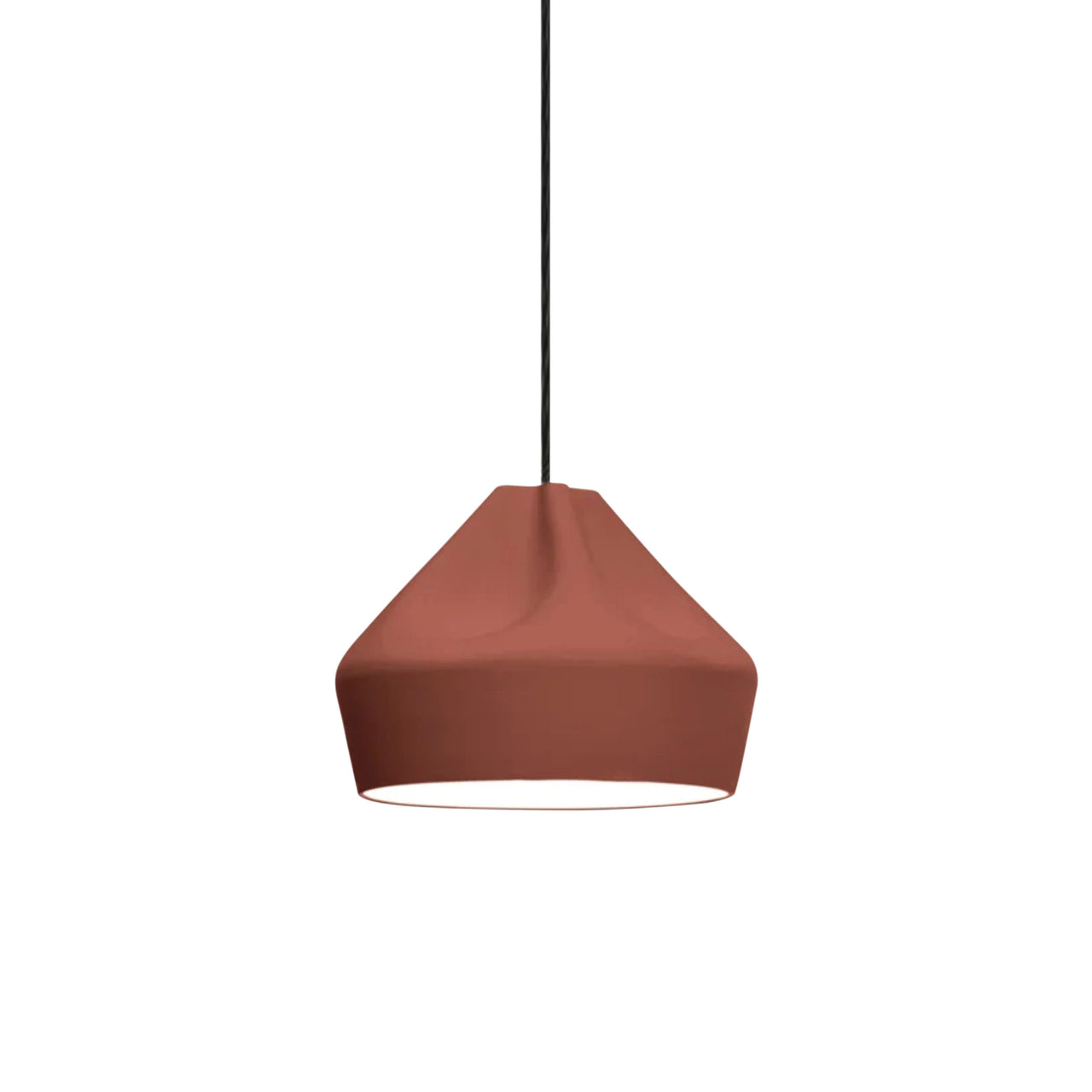 Pleat Box 24 Pendant Light: Terracotta + White