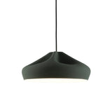 Pleat Box 36 Pendant Light: Dark Green + White