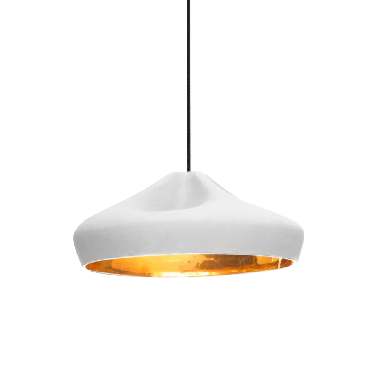 Pleat Box 36 Pendant Light: White + Gold