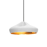 Pleat Box 36 Pendant Light: White + Gold
