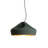 Pleat Box 47 Pendant Light: Dark Green + Gold