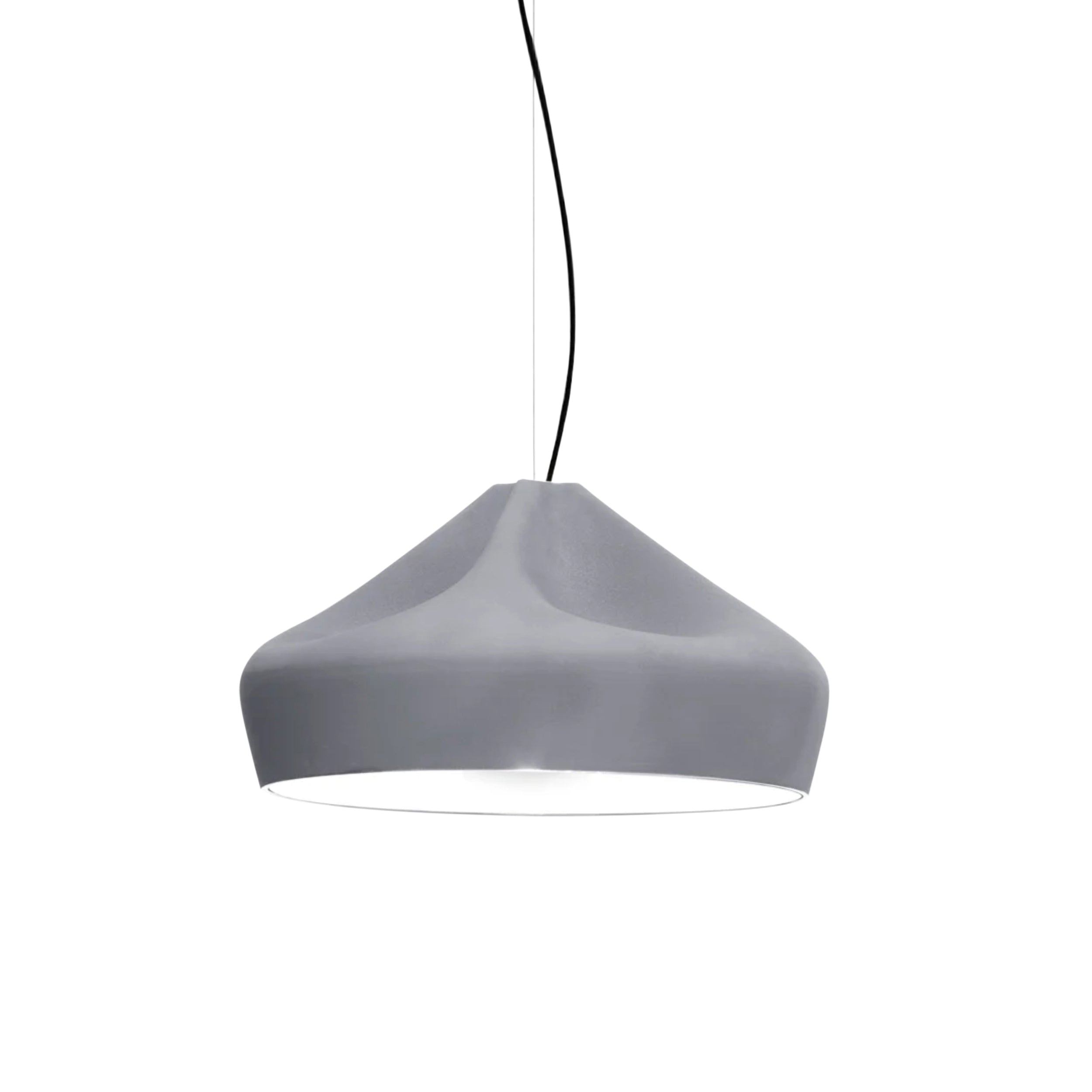 Pleat Box 47 Pendant Light: Grey + White