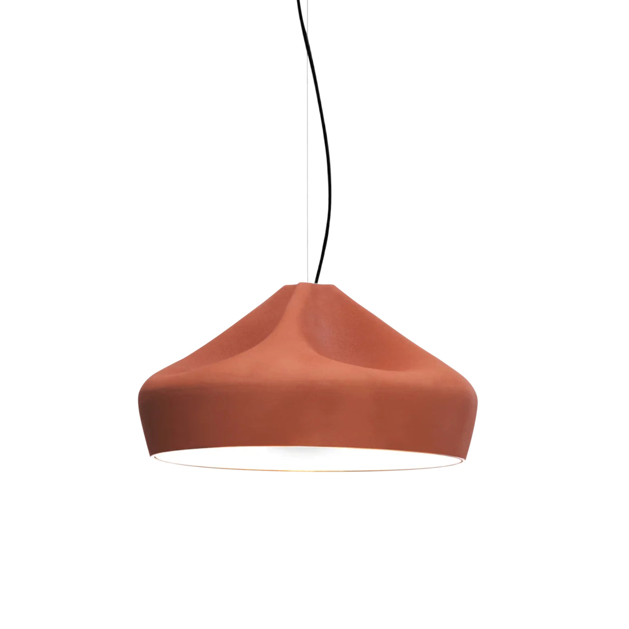Pleat Box 47 Pendant Light: Terracotta + White