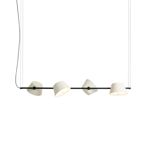 Tam Tam 4 Linear Pendant Light: Off-White
