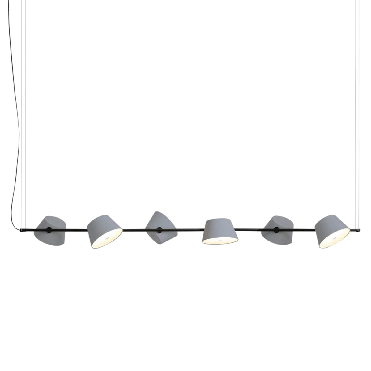 Tam Tam 6 Linear Pendant Light: Silver Grey