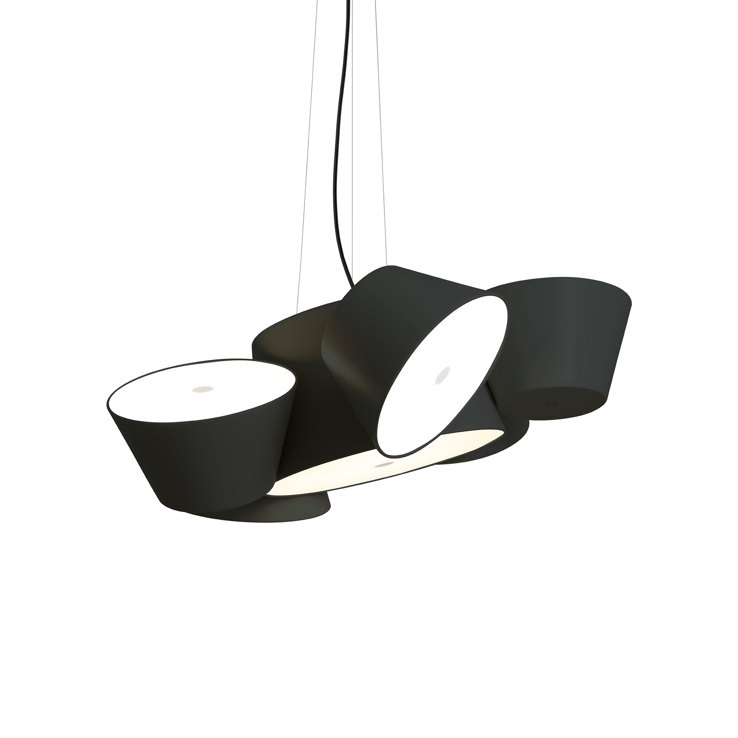 Tam Tam 5 Pendant Light: Black + Black
