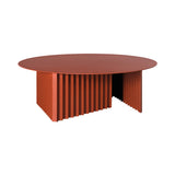 Plec Round Coffee Table: Steel + Large - 35.4