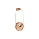 Micro Eslabón Clock: Polished Brass + Oak