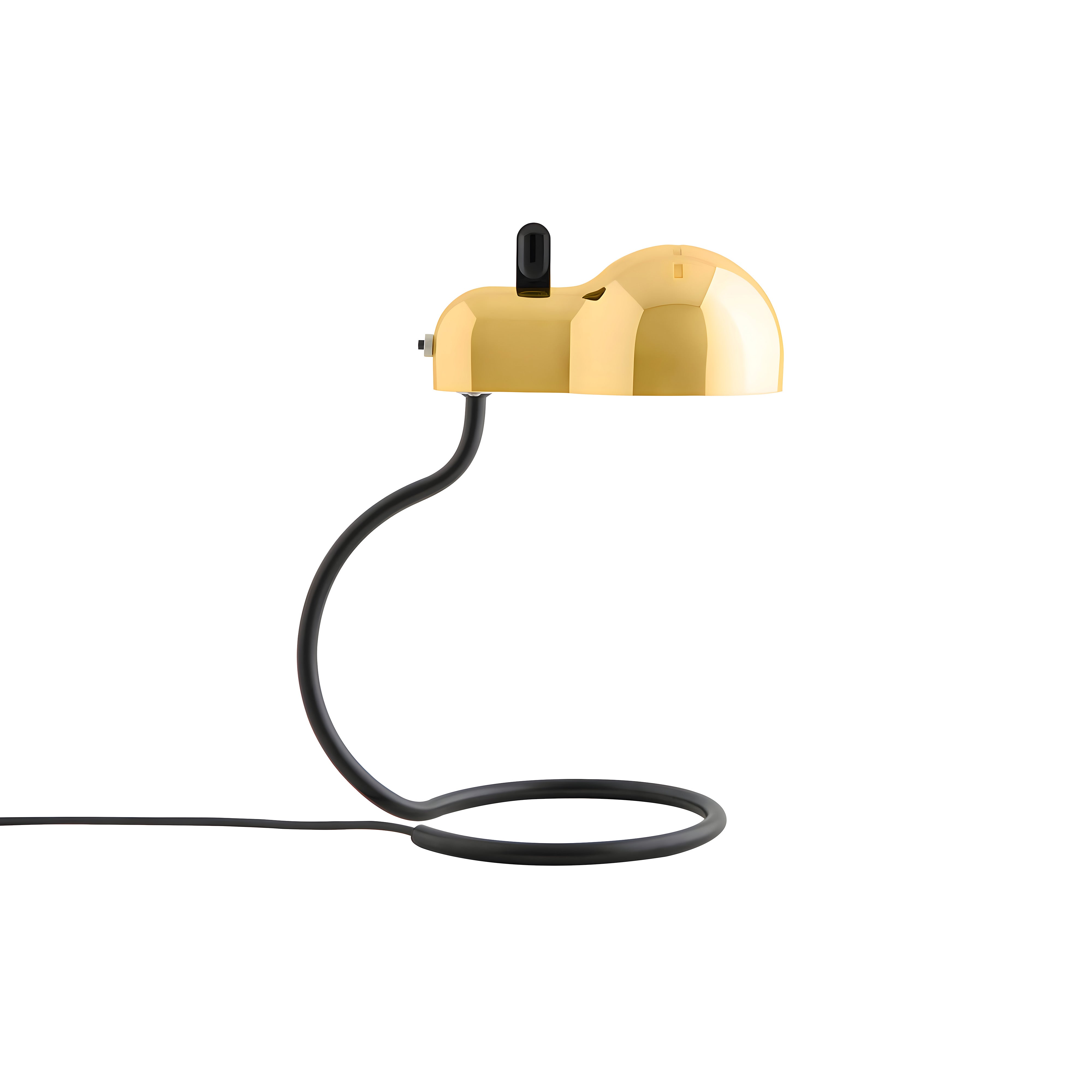Minitopo Table Lamp: Polished Brass + Black