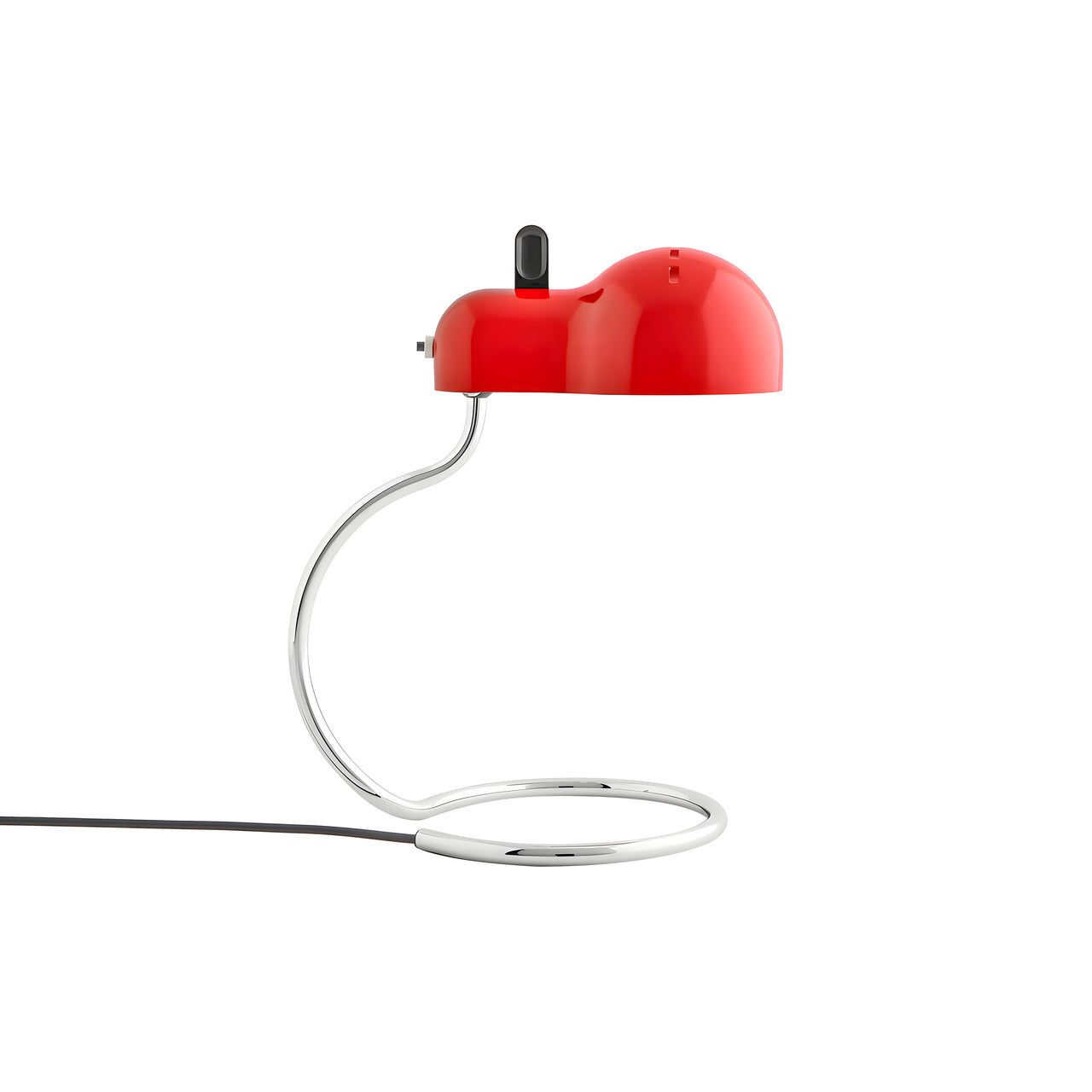 Minitopo Table Lamp: Red + Polished Chrome