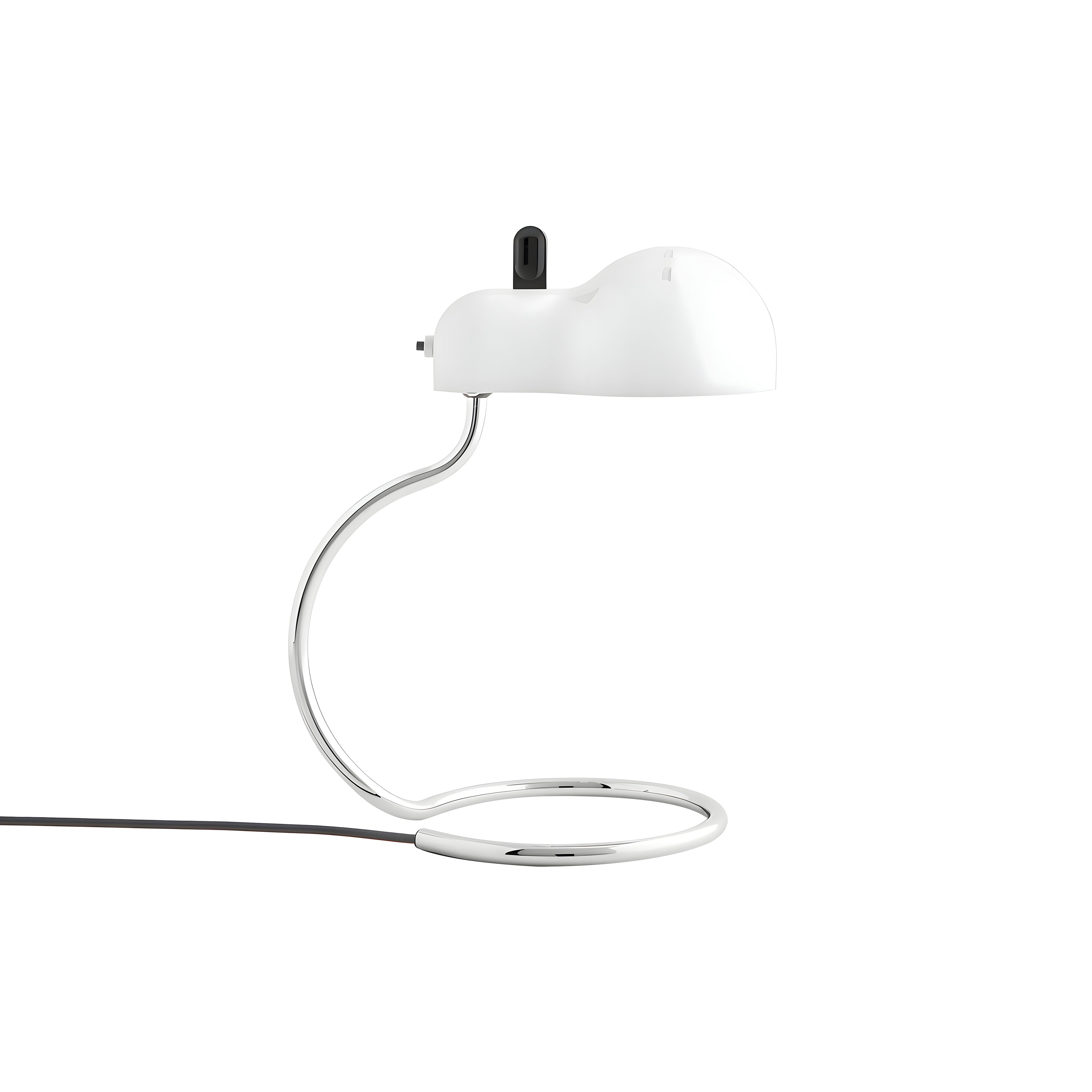 Minitopo Table Lamp: White + Polished Chrome