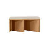 Nami Small Bench: Upholstered + Flamed Oak