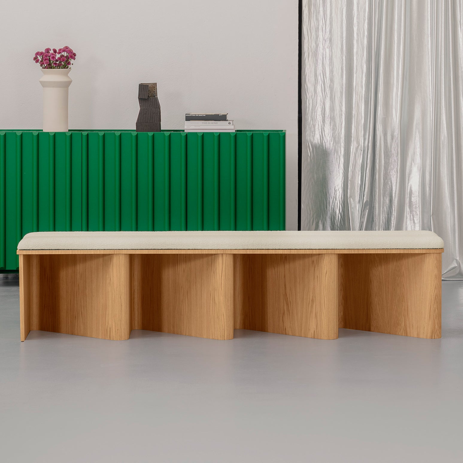 Nami Large Bench: Upholstered
