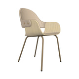 Showtime Nude Chair with Metal Base: Seat + Backrest Upholstered + Natural Ash + Beige