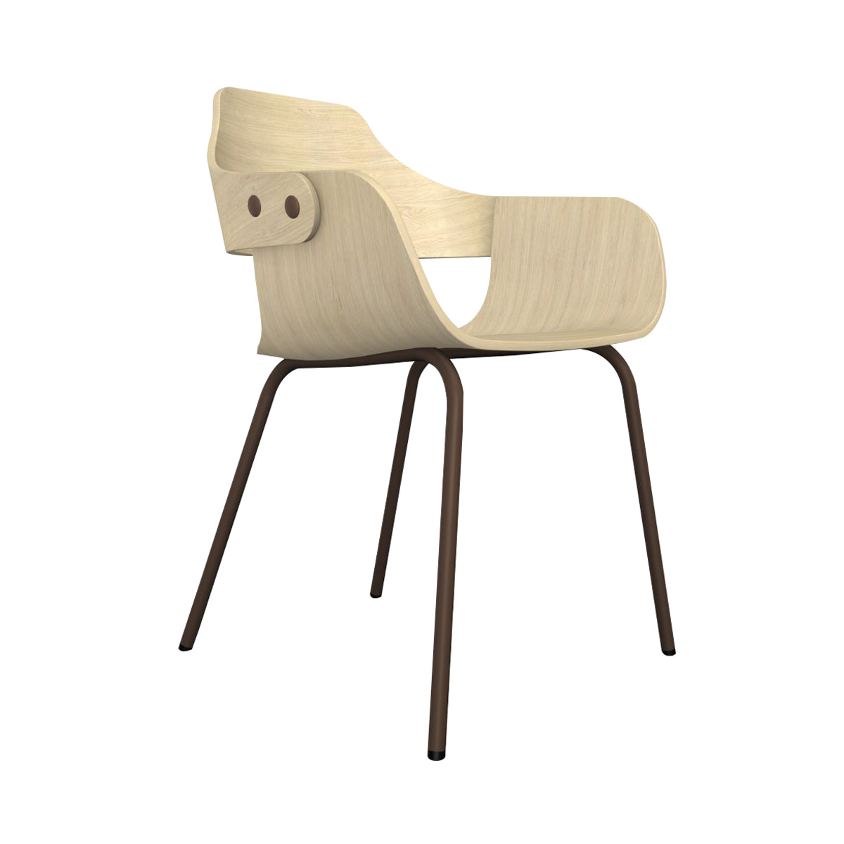 Showtime Chair with Metal Base: Natural Ash + Pale Brown