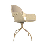 Showtime Nude Chair with Swivel Base: Seat + Backrest Cushion + Natural Ash + Beige