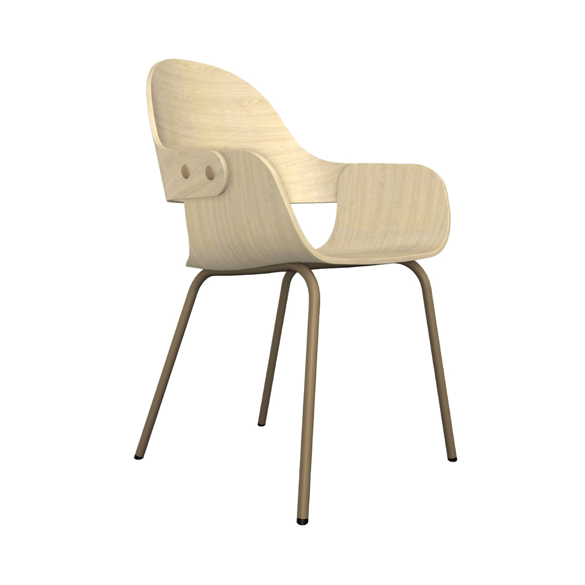 Showtime Nude Chair with Metal Base: Natural Ash + Beige