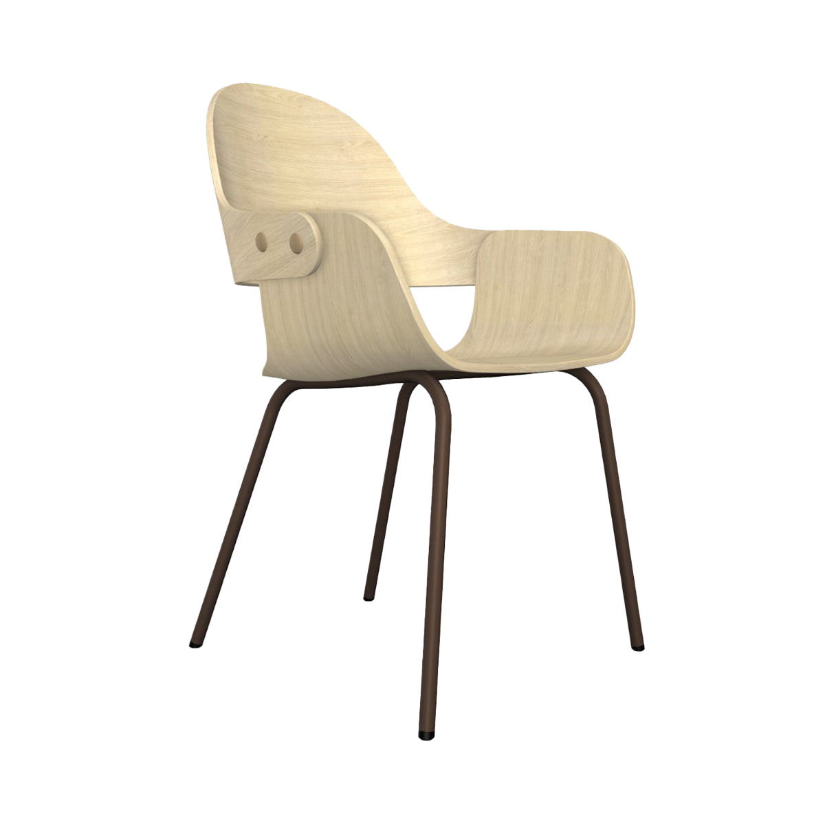Showtime Nude Chair with Metal Base: Natural Ash + Pale Brown