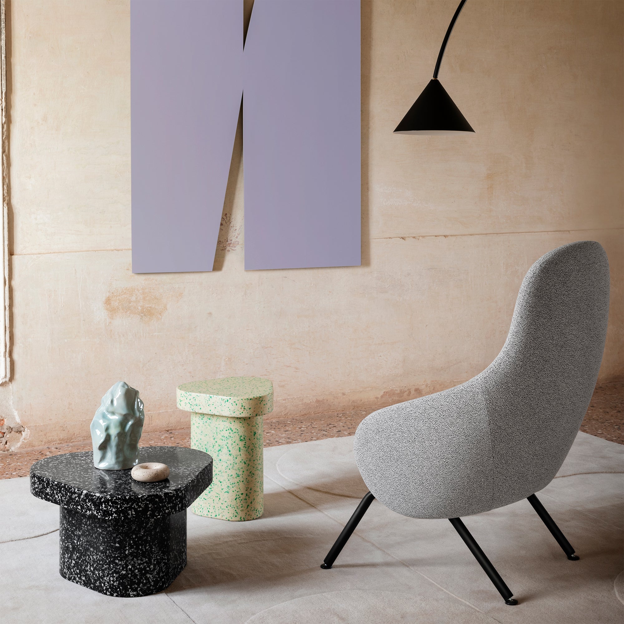 Nebula Lounge Tube Chair: Steel Base